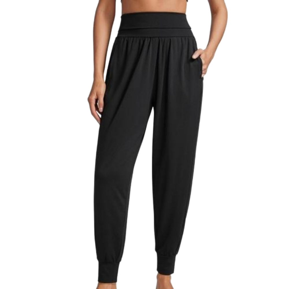 ZELLA Womens Size Medium Black Joggers With Pockets​​ 8 Pant Workout